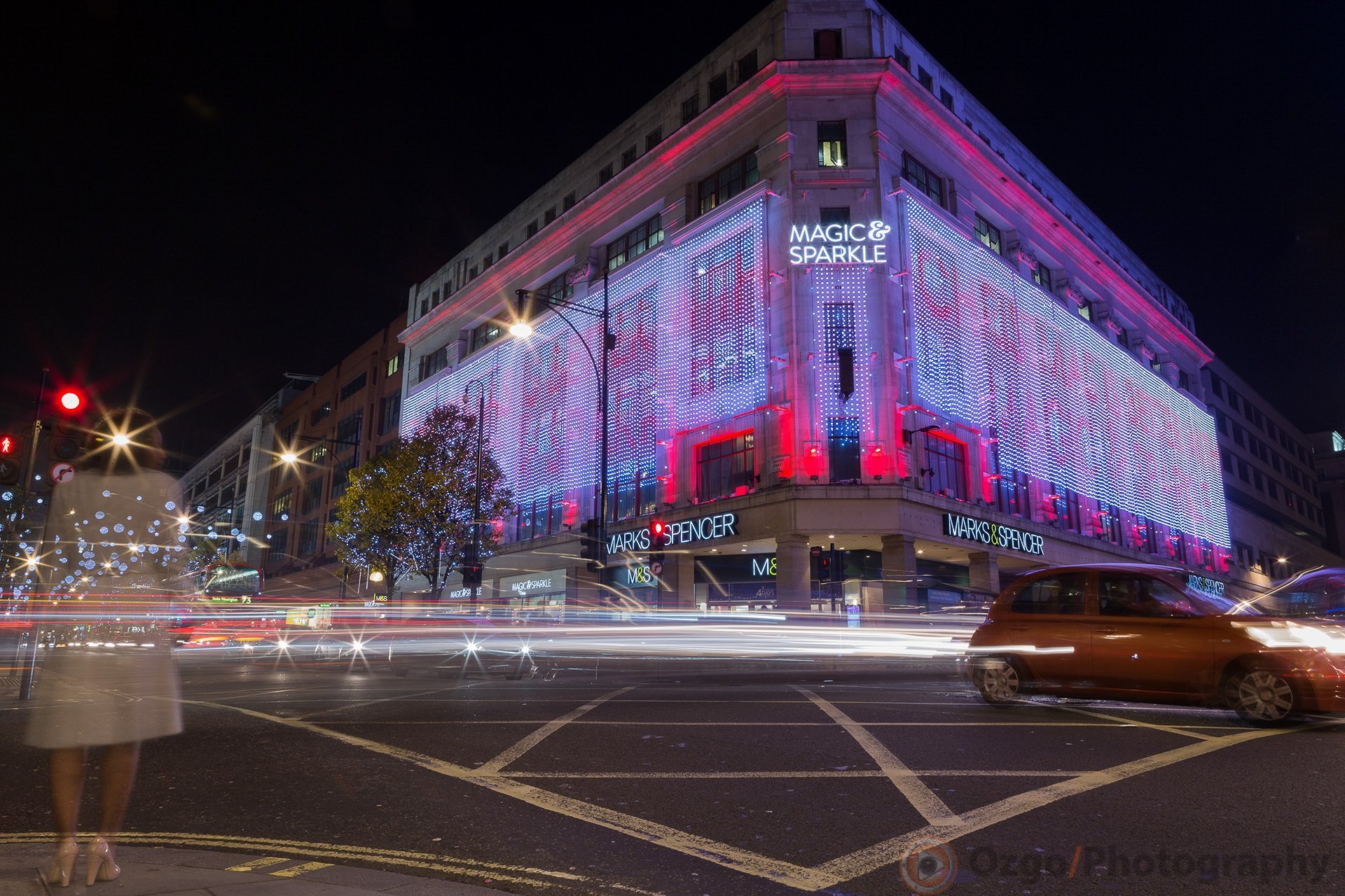 Christmas Lights London, Marks and Spencer London Christmas lights 2014