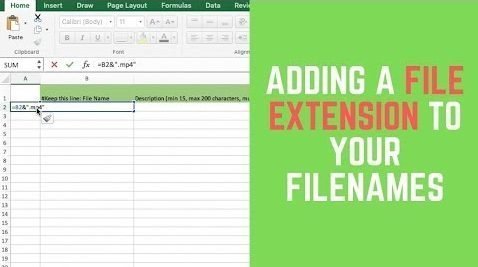 Adding a File Extension to your Filenames in Excel or Google Sheets