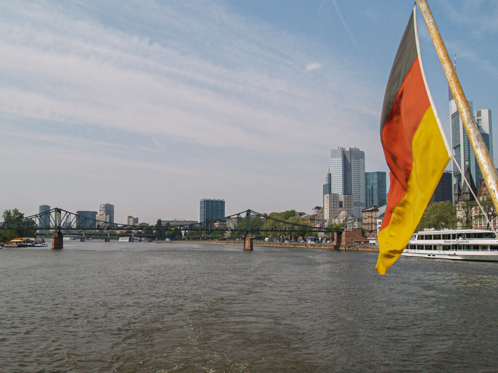 German flag on a boat