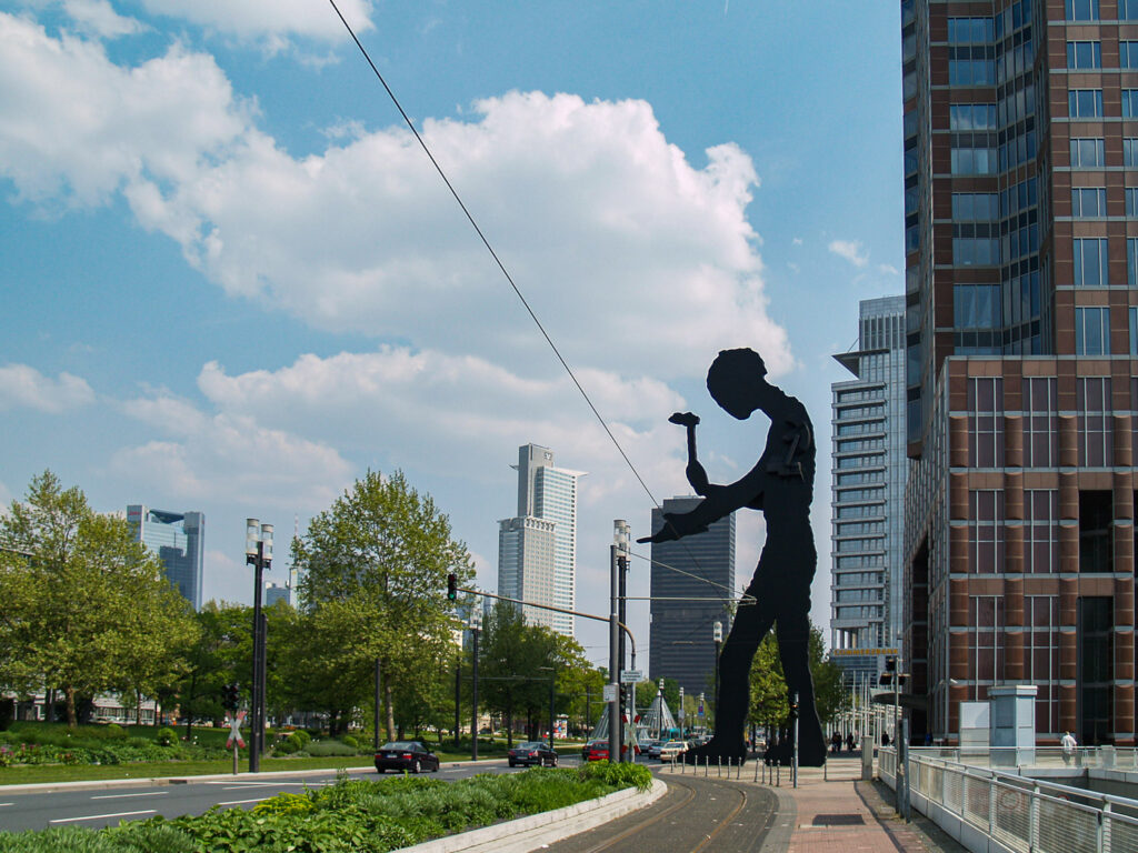 Statue of a Hammering Man, Frankfurt-Am-Main, Hesse, Germany